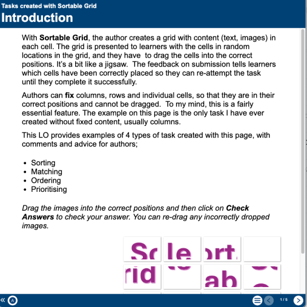 Sortable grid demo