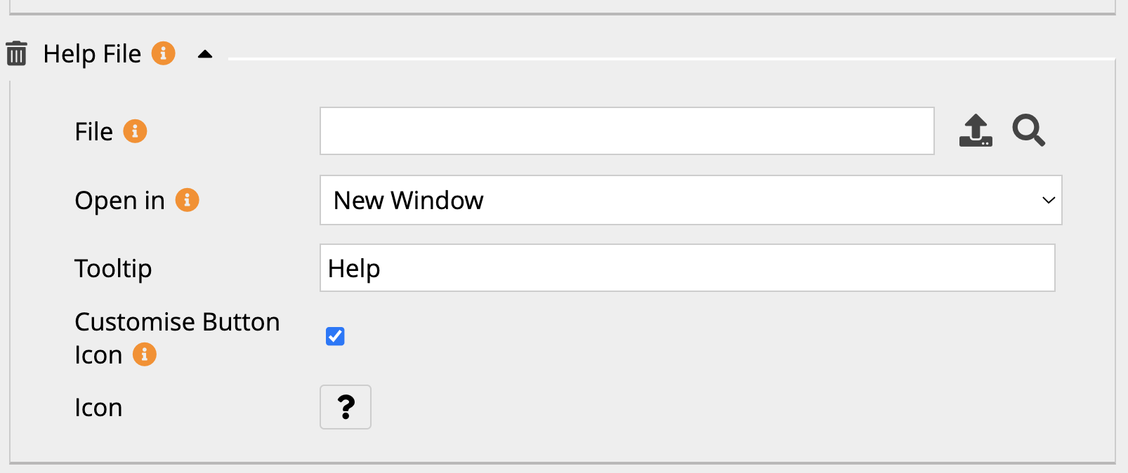 Xerte help file optional property.